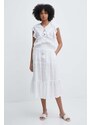 Pamučna suknja Pepe Jeans DARLING boja: bijela, maxi, širi se prema dolje, PL901122