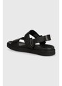 Kožne sandale Calvin Klein BACK STRAP W/ ICONIC PLAQUE za muškarce, boja: crna, HM0HM01383