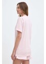 Pamučna majica Pinko za žene, boja: ružičasta, 104269 A25Z