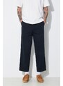 Pamučne hlače Fred Perry Straight Leg Twill Trouser boja: tamno plava, chinos kroj, T6530.608
