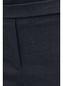 Lanene hlače Theory boja: crna, uski kroj, visoki struk