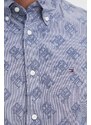Pamučna košulja Tommy Hilfiger za muškarce, boja: tamno plava, regular, s klasičnim ovratnikom, MW0MW34557