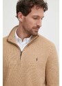 Pamučni pulover Polo Ralph Lauren boja: smeđa, lagani, s poludolčevitom