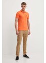 Polo majica EA7 Emporio Armani za muškarce, boja: narančasta, bez uzorka