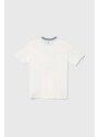 Dječja pamučna majica kratkih rukava Sisley boja: bijela, s aplikacijom