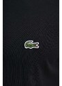 Pamučna majica Lacoste za muškarce, boja: crna, bez uzorka