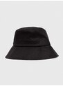 Laneni šešir Gant boja: crna