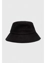 Laneni šešir Gant boja: crna