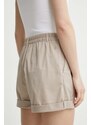Kratke hlače Volcom za žene, boja: bež, bez uzorka, visoki struk