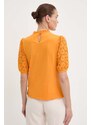 Pamučna majica Morgan DULIE za žene, boja: narančasta, bez uzorka, DULIE