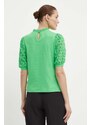 Pamučna bluza Morgan DULIE za žene, boja: zelena, bez uzorka, DULIE