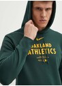 Dukserica Nike Oakland Athletics za muškarce, boja: zelena, s kapuljačom, s tiskom