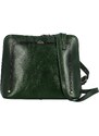 Luksuzna ženska kožna torbica preko ramena Katana Rebora, tamnozelena
