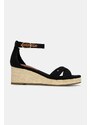 Sandale Tommy Hilfiger FLAG CRISS-CROS MID WEDGE ESPAD boja: crna, FW0FW08481