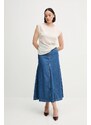Pamučna traper suknja Pedro del Hierro midi, širi se prema dolje, 7599294