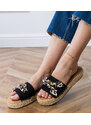 Gemre Black espadrille flip-flops with a bow Kartis
