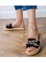 Gemre Black espadrille flip-flops with a bow Kartis