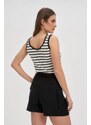 Marisse Black And White Striped Top
