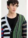 Kardigan s primjesom vune Desigual MIDSTRIPES