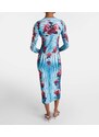 Jean Paul Gaultier Floral jersey midi dress