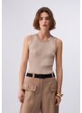 Liu Jo Top s naramenicama bež / vuneno bijela