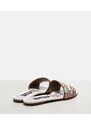 Dolce&Gabbana Floral leather-trimmed slides